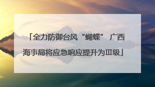 全力防御台风“蝴蝶” 广西海事局将应急响应提升为Ⅲ级