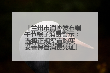 兰州市消协发布端午节粽子消费警示：选择正规渠道购买 妥善保管消费凭证
