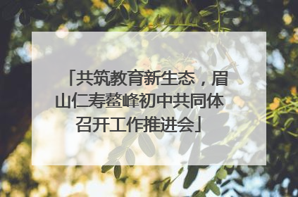 共筑教育新生态，眉山仁寿鳌峰初中共同体召开工作推进会