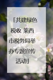 共建绿色税收 莱西市税务局举办专题宣传活动