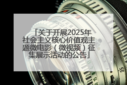 关于开展2025年社会主义核心价值观主题微电影（微视频）征集展示活动的公告