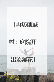 再访前戚村：庭院开出浪漫花