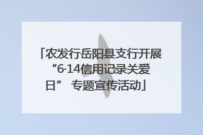农发行岳阳县支行开展“6·14信用记录关爱日” 专题宣传活动