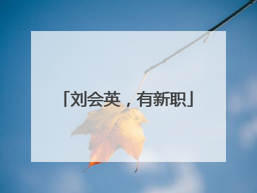 刘会英，有新职