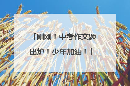刚刚！中考作文题出炉！少年加油！