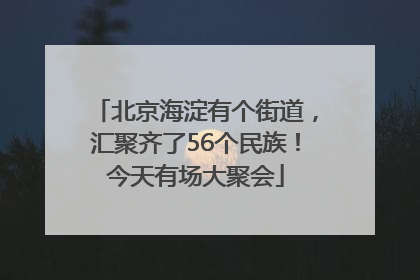 北京海淀有个街道，汇聚齐了56个民族！今天有场大聚会