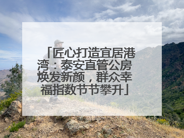 匠心打造宜居港湾：泰安直管公房焕发新颜，群众幸福指数节节攀升