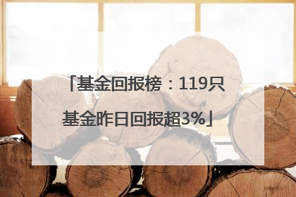 基金回报榜：119只基金昨日回报超3%