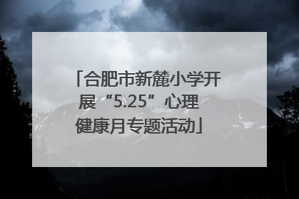 合肥市新麓小学开展“5.25”心理健康月专题活动