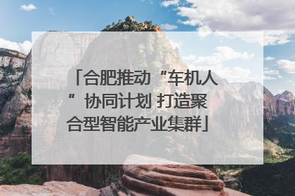 合肥推动“车机人”协同计划 打造聚合型智能产业集群