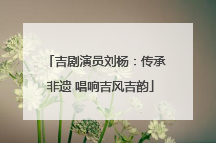 吉剧演员刘杨：传承非遗 唱响吉风吉韵