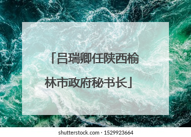 吕瑞卿任陕西榆林市政府秘书长