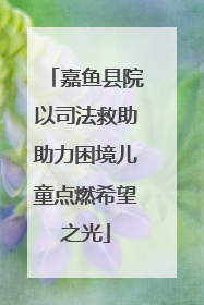 嘉鱼县院以司法救助助力困境儿童点燃希望之光