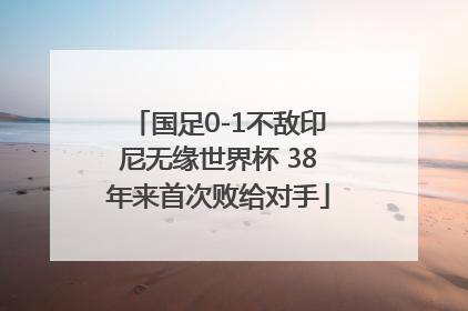 国足0-1不敌印尼无缘世界杯 38年来首次败给对手