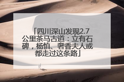 四川深山发现2.7公里茶马古道：立有石碑，杨慎、奢香夫人或都走过这条路