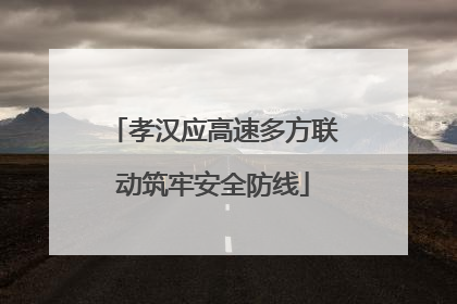 孝汉应高速多方联动筑牢安全防线