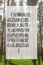 安徽省岳武高速公路路政大队等七家单位到岳西县特教学校开展爱心志愿活动