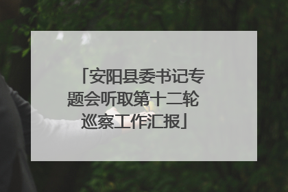 安阳县委书记专题会听取第十二轮巡察工作汇报