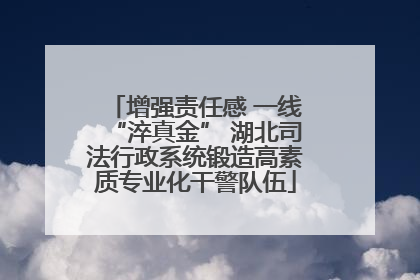 增强责任感 一线“淬真金” 湖北司法行政系统锻造高素质专业化干警队伍