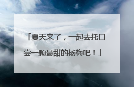 夏天来了，一起去托口尝一颗最甜的杨梅吧！