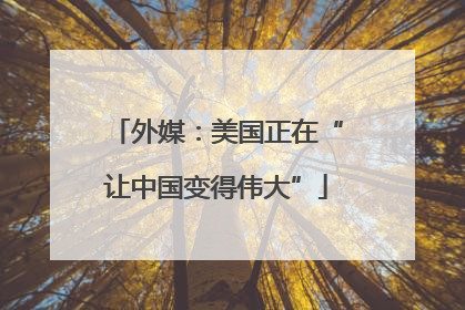 外媒：美国正在“让中国变得伟大”