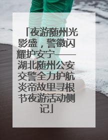夜游随州光影盛，警徽闪耀护安宁——湖北随州公安交警全力护航炎帝故里寻根节夜游活动侧记