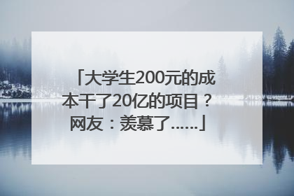 大学生200元的成本干了20亿的项目？网友：羡慕了……