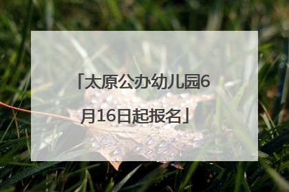 太原公办幼儿园6月16日起报名