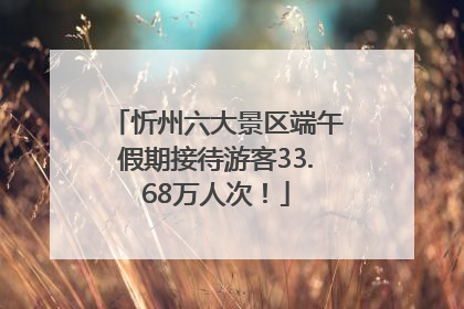 忻州六大景区端午假期接待游客33.68万人次！