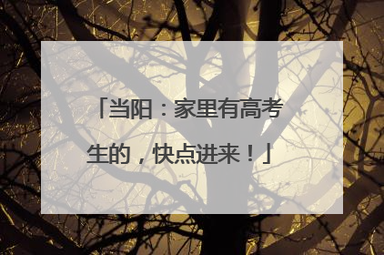 当阳：家里有高考生的，快点进来！