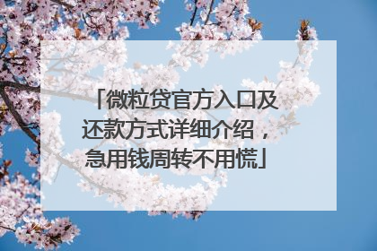 微粒贷官方入口及还款方式详细介绍，急用钱周转不用慌