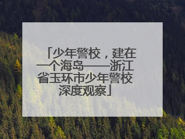 少年警校，建在一个海岛——浙江省玉环市少年警校深度观察