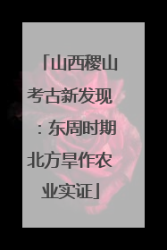 山西稷山考古新发现：东周时期北方旱作农业实证