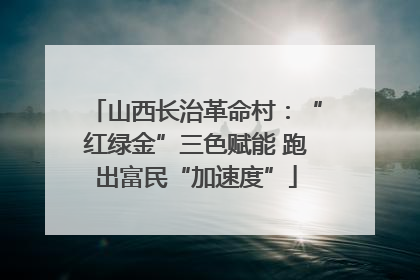 山西长治革命村：“红绿金”三色赋能 跑出富民“加速度”