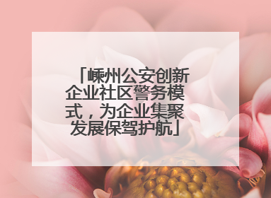 嵊州公安创新企业社区警务模式，为企业集聚发展保驾护航