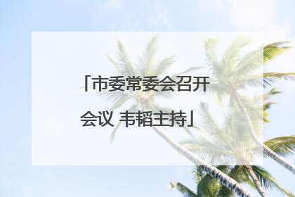 市委常委会召开会议 韦韬主持