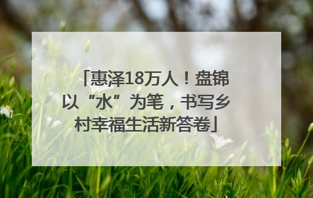 惠泽18万人！盘锦以“水”为笔，书写乡村幸福生活新答卷