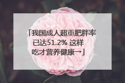 我国成人超重肥胖率已达51.2% 这样吃才营养健康→
