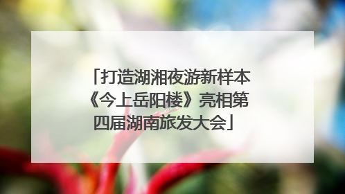 打造湖湘夜游新样本《今上岳阳楼》亮相第四届湖南旅发大会