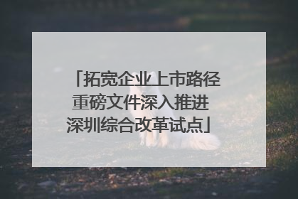 拓宽企业上市路径 重磅文件深入推进深圳综合改革试点