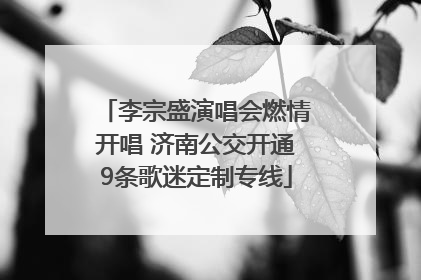 李宗盛演唱会燃情开唱 济南公交开通9条歌迷定制专线