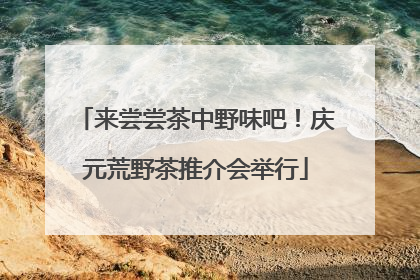 来尝尝茶中野味吧！庆元荒野茶推介会举行