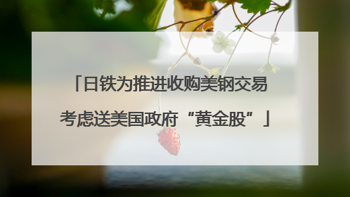 日铁为推进收购美钢交易 考虑送美国政府“黄金股”