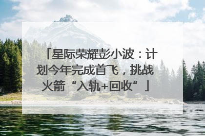 星际荣耀彭小波：计划今年完成首飞，挑战火箭“入轨+回收”