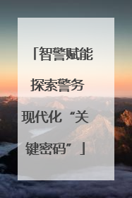 智警赋能 探索警务现代化“关键密码”