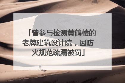 曾参与检测黄鹤楼的老牌建筑设计院，因防火规范疏漏被罚