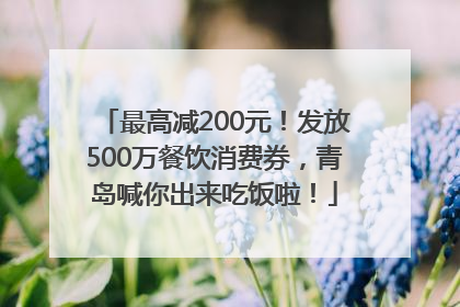 最高减200元！发放500万餐饮消费券，青岛喊你出来吃饭啦！