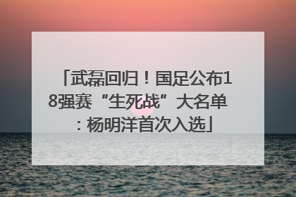 武磊回归！国足公布18强赛“生死战”大名单：杨明洋首次入选