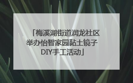 梅溪湖街道润龙社区举办怡智家园黏土镜子DIY手工活动