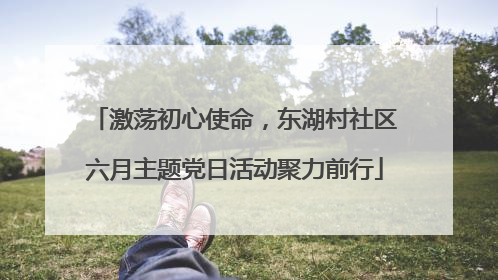 激荡初心使命，东湖村社区六月主题党日活动聚力前行